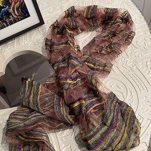 Colorful stripped scarf. 70” x 54”